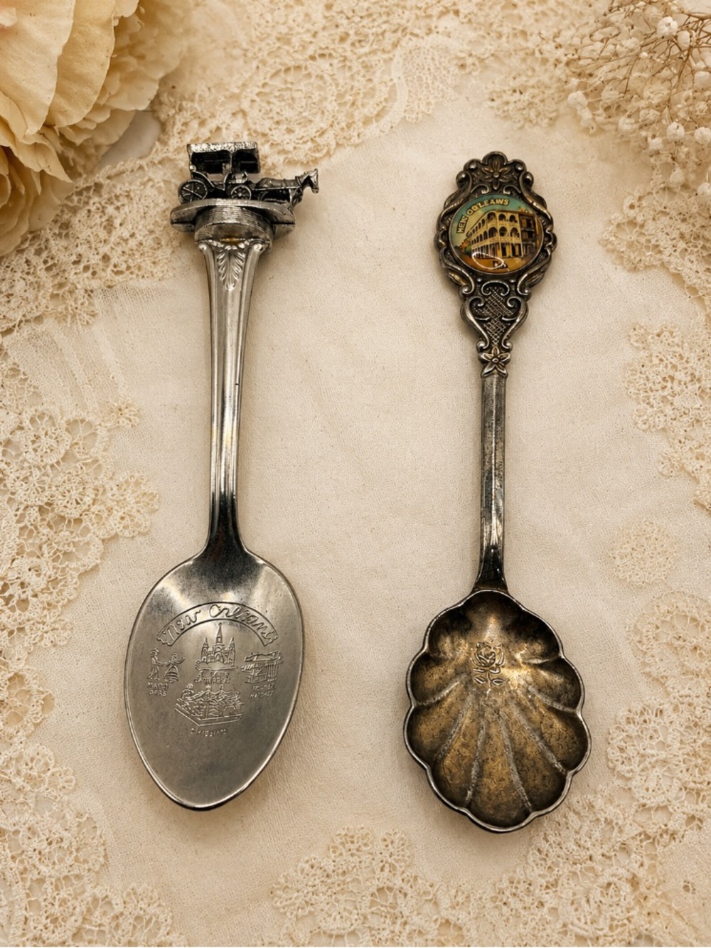 Vintage New Orleans Silver-Tone Collectible Souvenir Spoon - Silver Finish